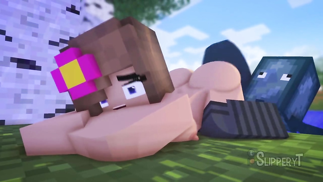Пиксельная нимфа и монстр: щупальца страсти в Minecraft